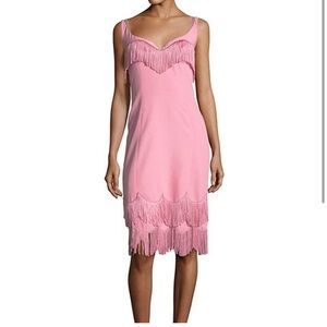 Marc Jacobs (Runway) Fringe-Trim Sheath Dress, Pink, size 4, MSRP$1200